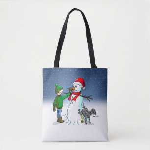Maak een Sneeuwman Tote Bag