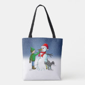 Maak een Sneeuwman Tote Bag (Achterkant)