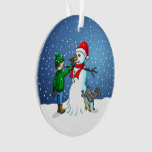 Maak een sneeuwpop voor Kerstmis Ornament (voorkant)