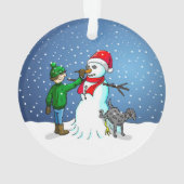 Maak een sneeuwpop voor Kerstmis Ornament (achterkant)