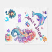 Maak een spetterende zeemeermin onder de Zeeen fle Fleece Deken (Voorkant (Horizontaal))