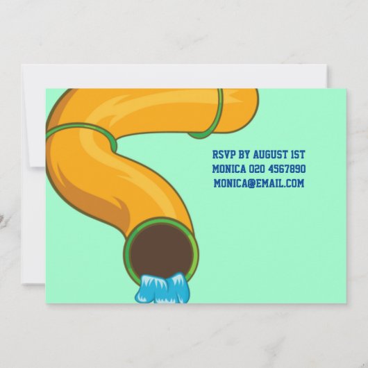 Maak een splash blauwe en groene waterglijbaan ver kaart (Achterkant)