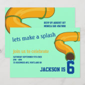 Maak een splash blauwe en groene waterglijbaan ver kaart (Voorkant / Achterkant)