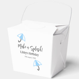 Maak een splash blauwe paraplu zomer zwembad verja bedankdoosjes