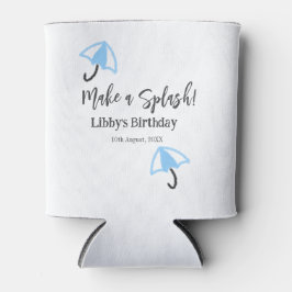 Maak een splash blauwe paraplu zomer zwembad verja blikjeskoeler