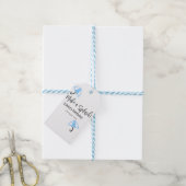 Maak een splash blauwe paraplu zomer zwembad verja cadeaulabel (Met Touw)