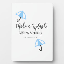 Maak een splash blauwe paraplu zomer zwembad verja fotoplaat