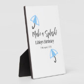 Maak een splash blauwe paraplu zomer zwembad verja fotoplaat (Zijkant)