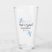 Maak een splash blauwe paraplu zomer zwembad verja glas (Achterkant)