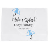 Maak een splash blauwe paraplu zomer zwembad verja groot cadeauzakje (Achterkant)