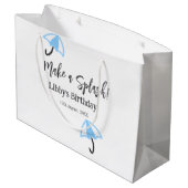 Maak een splash blauwe paraplu zomer zwembad verja groot cadeauzakje (Achterkant Gekanteld)