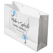 Maak een splash blauwe paraplu zomer zwembad verja groot cadeauzakje (Voorkant Gekanteld)