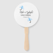 Maak een splash blauwe paraplu zomer zwembad verja handwaaier (Achterkant)