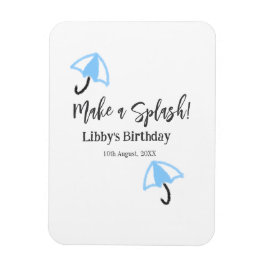 Maak een splash blauwe paraplu zomer zwembad verja magneet