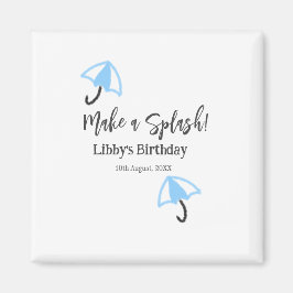 Maak een splash blauwe paraplu zomer zwembad verja magneet