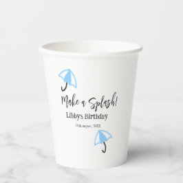 Maak een splash blauwe paraplu zomer zwembad verja papieren bekers