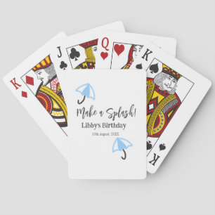 Maak een splash blauwe paraplu zomer zwembad verja pokerkaarten