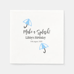 Maak een splash blauwe paraplu zomer zwembad verja servet