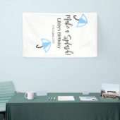 Maak een splash blauwe paraplu zomer zwembad verja spandoek (Beurs)