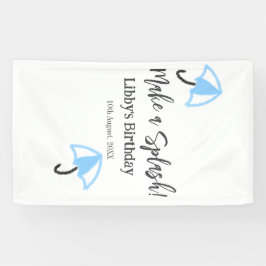 Maak een splash blauwe paraplu zomer zwembad verja spandoek