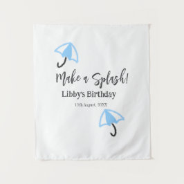 Maak een splash blauwe paraplu zomer zwembad verja wandkleed