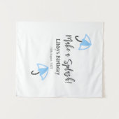 Maak een splash blauwe paraplu zomer zwembad verja wandkleed (Voorkant (horizontaal))