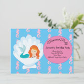 Maak een Splash Mermaid verjaardagsfeestje Kaart (Staand voorkant)