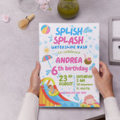 Maak een splash! Pool Party verjaardagsuitnodiging Kaart
