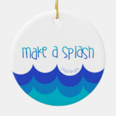 Maak een Splash Swim Sport Inspirerend Keramisch Ornament (Achterkant)