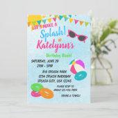Maak een Splash verjaardagsuitnodiging Kaart (Staand voorkant)
