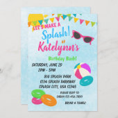 Maak een Splash verjaardagsuitnodiging Kaart (Voorkant / Achterkant)