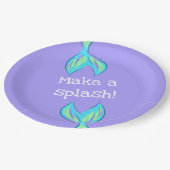 Maak een splash! Zeemeermin Paarse Papieren Bordje (Gekanteld)