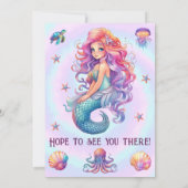 Maak een Splash Zeemeermin Pastel Verjaardagsfeest Kaart (Achterkant)