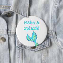 Maak een Splash! Zeemeermin Ronde Button 4,0 Cm