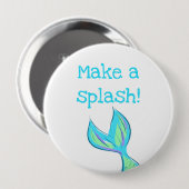 Maak een Splash! Zeemeermin Ronde Button 4,0 Cm (Voorkant /achterkant)