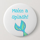 Maak een Splash! Zeemeermin Ronde Button 4,0 Cm (Voorkant)