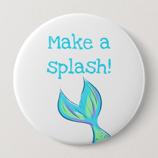 Maak een Splash! Zeemeermin Ronde Button 4,0 Cm (Voorkant)