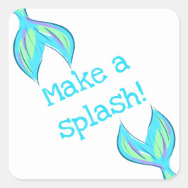 Maak een Splash! Zeemeermin Vierkante Sticker