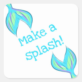 Maak een Splash! Zeemeermin Vierkante Sticker