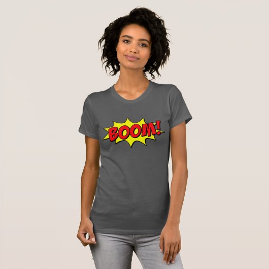 Maak een statement: BOOM! Pop Art Comic Tekst Effe T-shirt (Voorkant volledig)