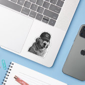 Maak een statement met deze premium zwarte grafisc sticker (Laptop met iPhone)
