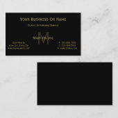 Maak een statement met elegant geraffineerd zwart  visitekaartje (Voorkant / Achterkant)