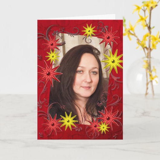 Maak een verjaardagskaart kaart (Gele Bloem)