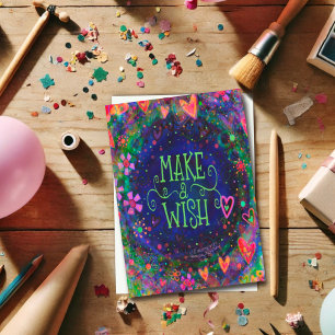 Maak een verjaardagswens Fun Floral Hearts Inspiri Kaart