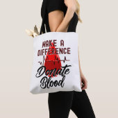 Maak een verschil, doneer bloed, red een leven tote bag (Dichtbij)