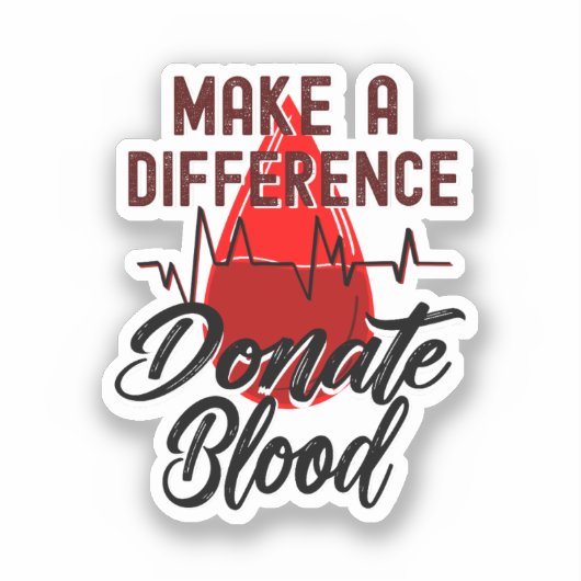 Maak een verschil, doneer bloed sticker (Voorkant)