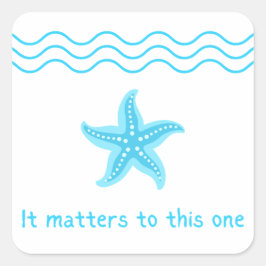 Maak een verschil, Starfish Story. Vierkante Sticker