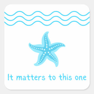 Maak een verschil, Starfish Story. Vierkante Sticker