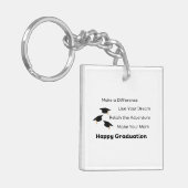 Maak een verschil voor een afstuderen sleutelhanger (Voorkant Links)