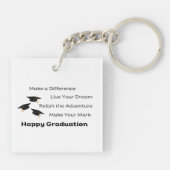 Maak een verschil voor een afstuderen sleutelhanger (Achterkant)